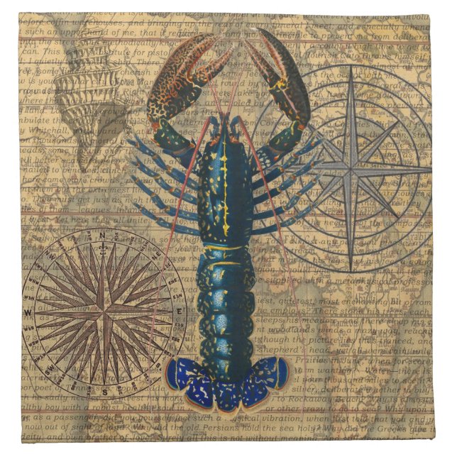 Lobster Shellfish Seafood Maine Classic Ocean Cloth Napkin (Front)