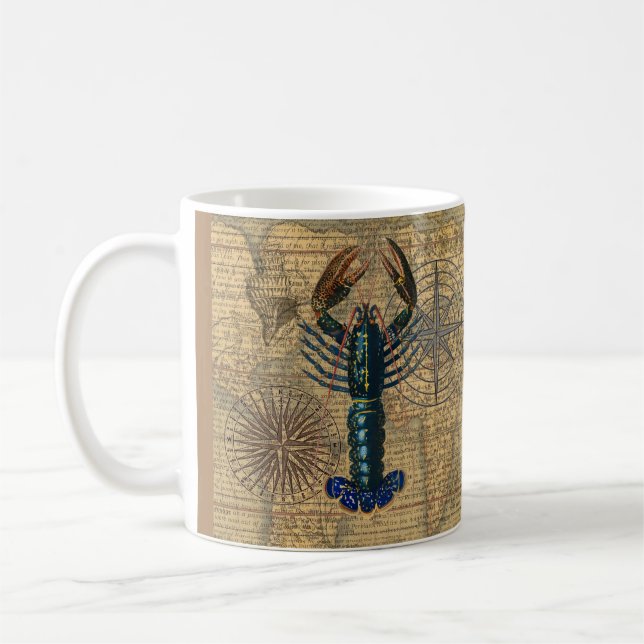 Lobster Shellfish Seafood Maine Classic Ocean Coffee Mug (Left)