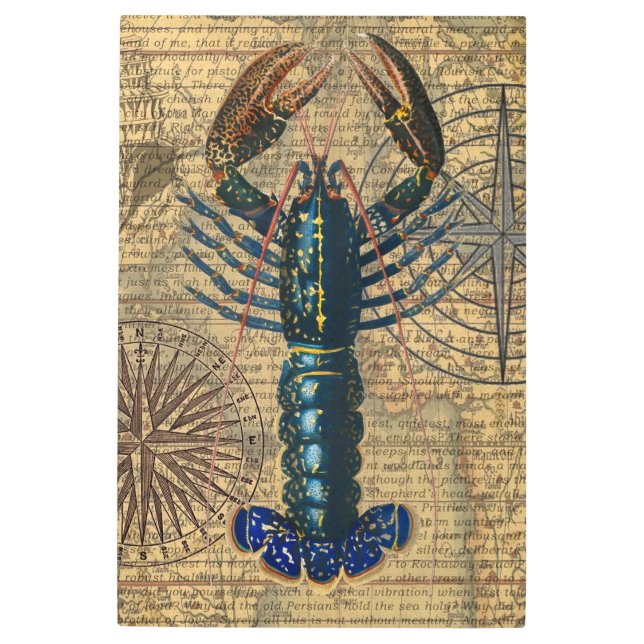 Lobster Shellfish Seafood Maine Classic Ocean Metal Print (Front)