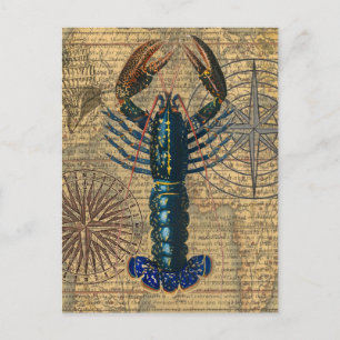 Lobster Shellfish Seafood Maine Classic Ocean Postcard