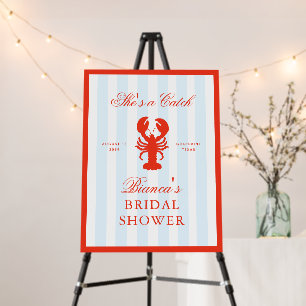 Lobster She's a Catch Bridal Shower Welcome Sign