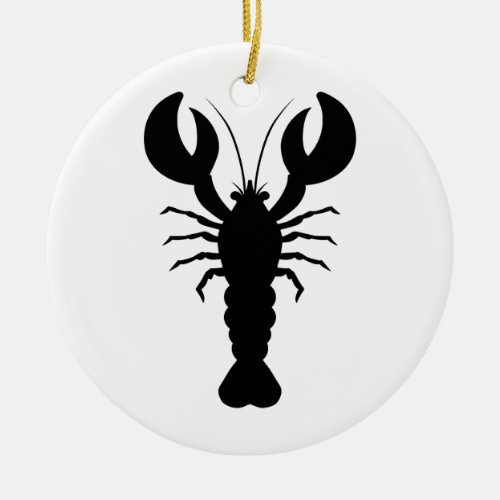 Lobster Silhouette Ceramic Ornament