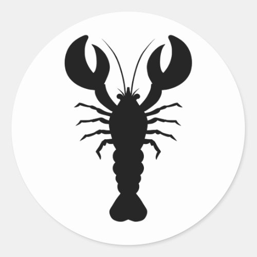 Lobster Silhouette Classic Round Sticker