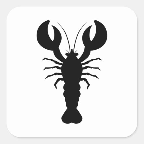 Lobster Silhouette Square Sticker