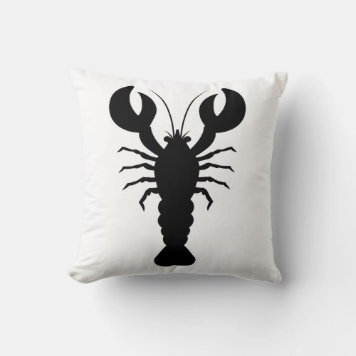 Lobster Silhouette Throw Pillow