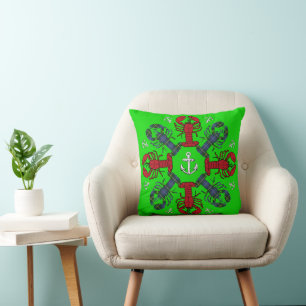 Lobster Snowflake Anchor N.S. Christmas pillow