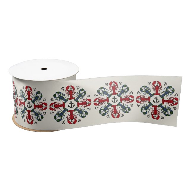 Lobster Snowflake Anchor N.S. Christmas ribbon (Spool)