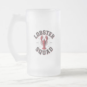 Lobster Squad Frosted Glass Beer Mug
