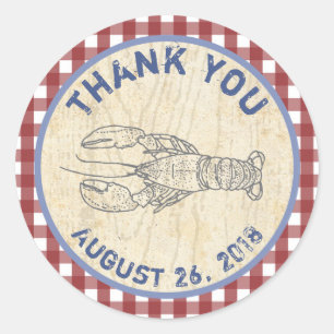 Lobster thank you favor stickers for Seafood Boil