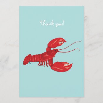 Lobster Thank You Note Card by flopsock at Zazzle