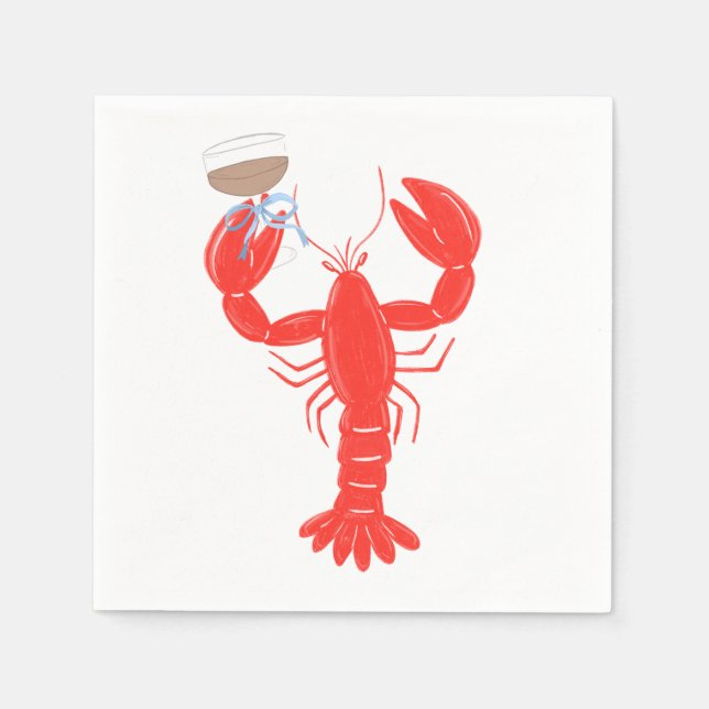 Lobster Theme Cocktail  Napkins (Front)
