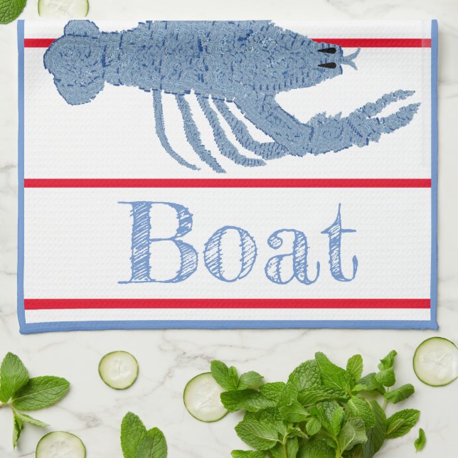  Lobster Topiary Ginger Jars Pickleball Decor   Kitchen Towel (Folded)