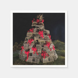 Lobster Trap Christmas Tree Cocktail Napkin