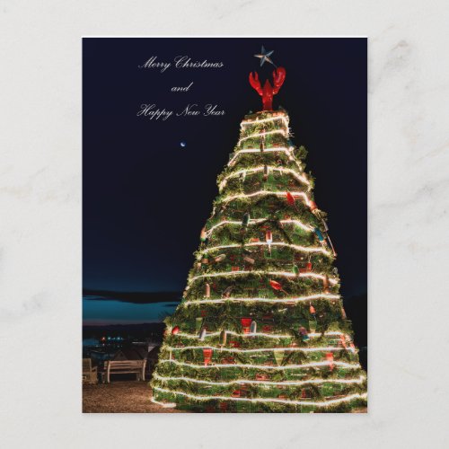 Lobster Trap Christmas Tree Rockland ME Postcard