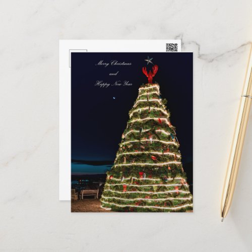 Lobster Trap Christmas Tree Rockland ME Postcard