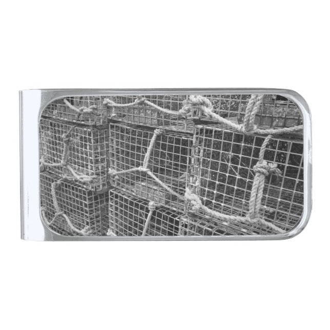 Lobster Trap Stack Silver Finish Money Clip (Front)