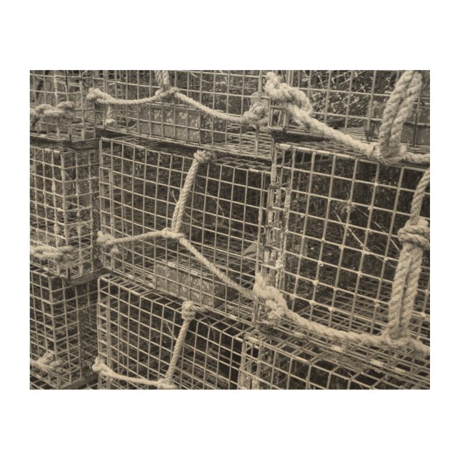 Lobster Trap Stack Wood Wall Art (Front)