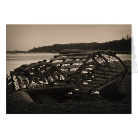 Lobster Traps Sepia Cards (Front Horizontal)