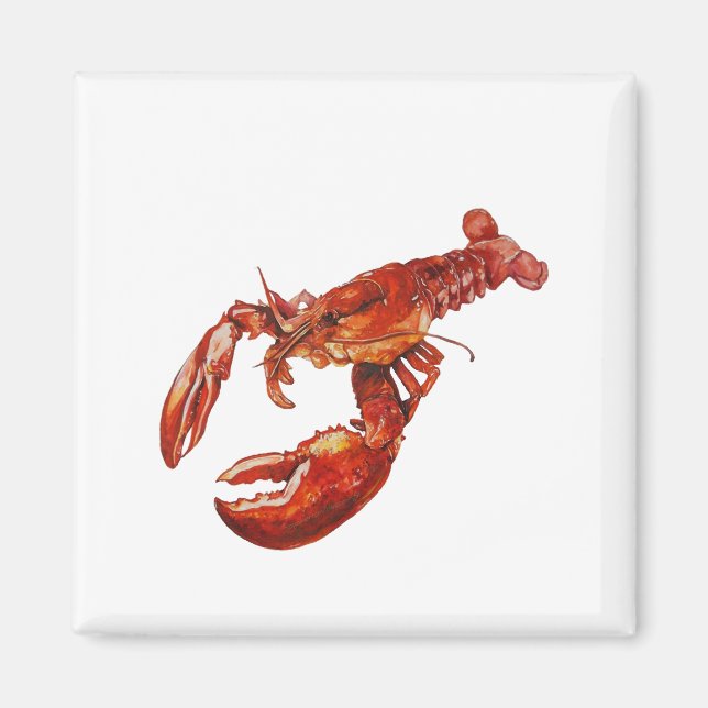 Lobster watercolor magnet (Front)
