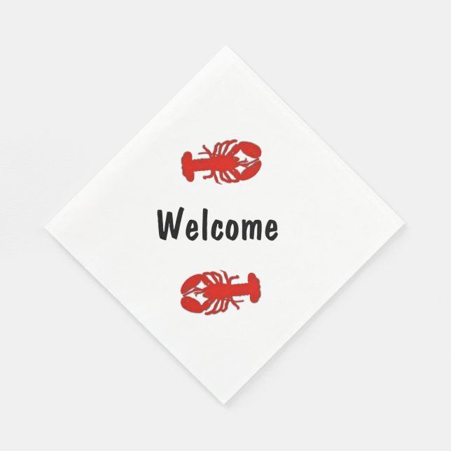 Lobster Welcome Paper Napkins (Corner)