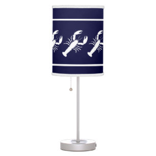 LOBSTER  White on blue Table Lamp