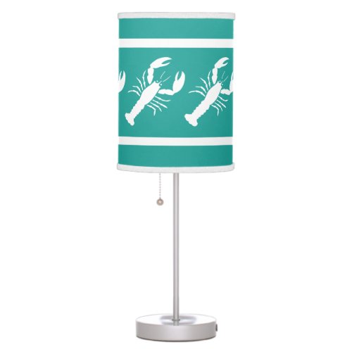LOBSTER  White on blue Table Lamp
