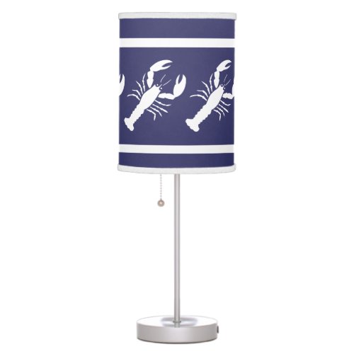 LOBSTER  White on blue Table Lamp