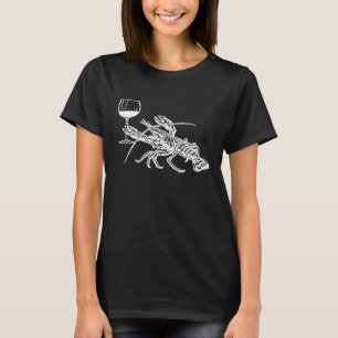 Lobster Wine Drinking Beach Cruise Vacation T-Shirt