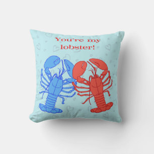 Lobsters in Love Throw Pillow