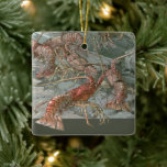 Lobsters in the Ocean, Vintage Art Nouveau Ceramic Ornament