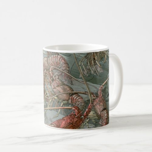 Lobsters in the Ocean Vintage Art Nouveau Coffee Mug