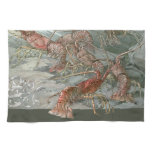 Lobsters in the Ocean, Vintage Art Nouveau Kitchen Towel