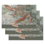 Lobsters in the Ocean, Vintage Art Nouveau Wrapping Paper Sheets