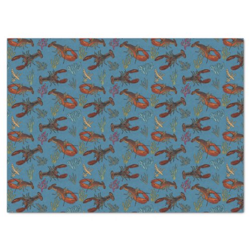 Lobsters in the Sea Pattern Illustrated Tissue Paper