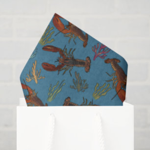 Lobsters in the Sea Pattern Illustrated Tissue Paper