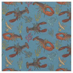 Lobsters in the Sea Patterned Fabric