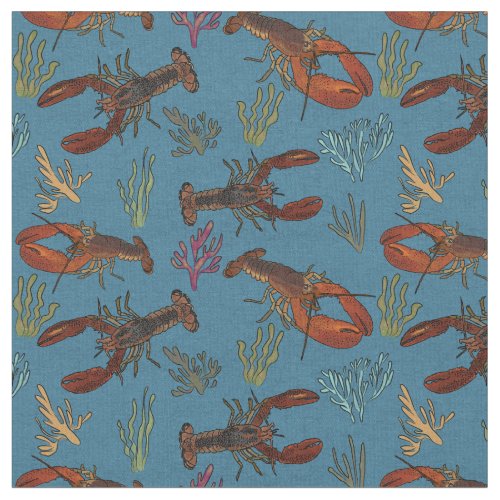 Lobsters in the Sea Patterned Fabric