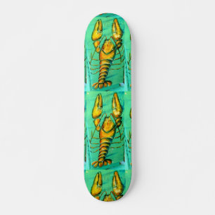 lobsters on green skateboard deck