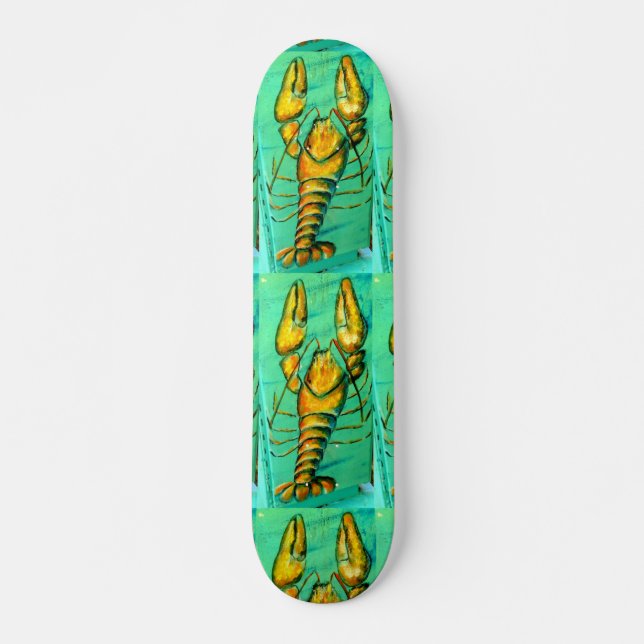 lobsters on green skateboard deck (Front)