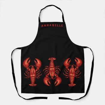 Lobsters Personalize Apron by BostonRookie at Zazzle