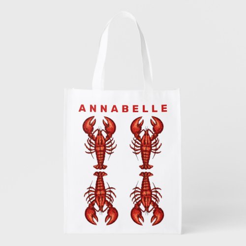 Lobsters Personalize  Grocery Bag