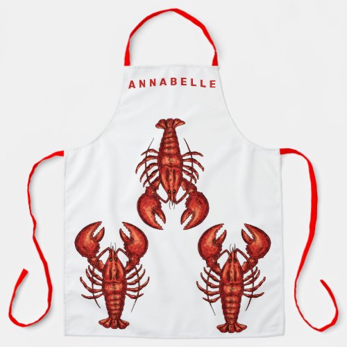 Lobsters Personalize Large Apron