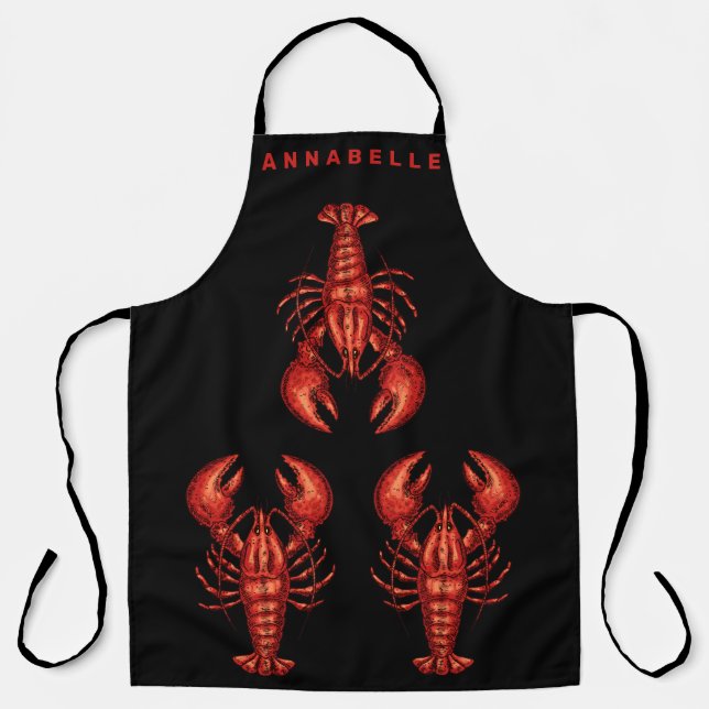 Lobsters Personalize Large Apron (Front)
