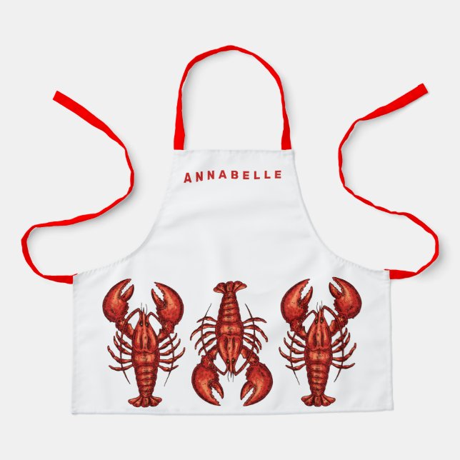 Lobsters Personalize Small Apron (Front)