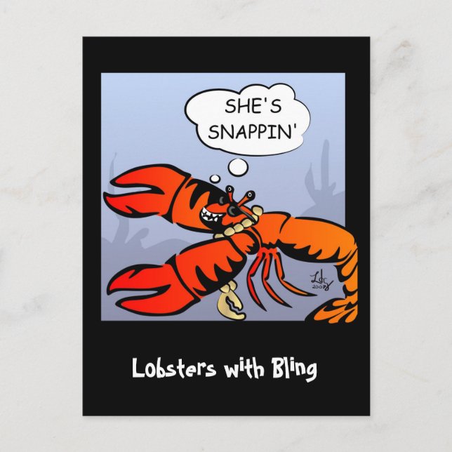 Lobsters with Bling Postcard (Front)