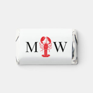 LobsterSea Ocean Couple Wedding 2 Initial Monogram Hershey's Miniatures