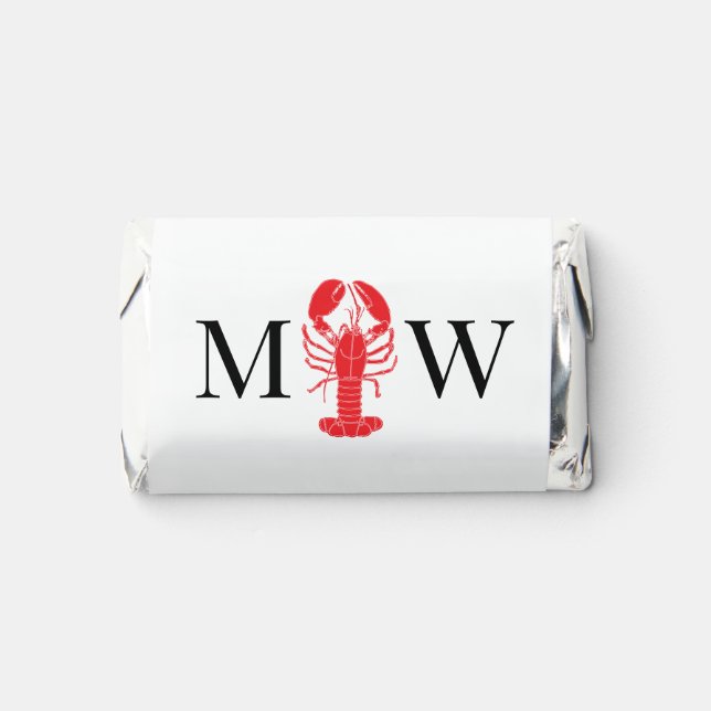 LobsterSea Ocean Couple Wedding 2 Initial Monogram Hershey's Miniatures (Front)