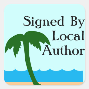 Local Author Autographed Palm Promo Square Sticker