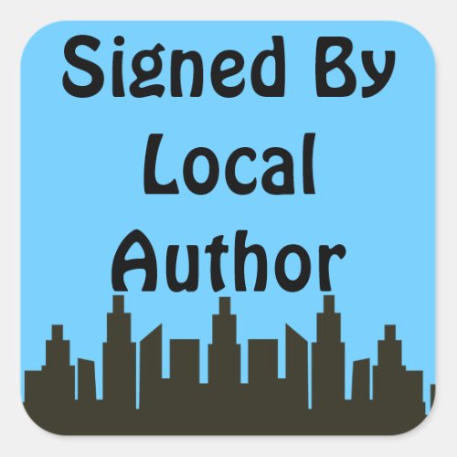 Local Author Autographed Skyline Promo Square Sticker