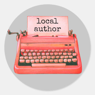 Local Author Retro Typewriter Cute 1960s Classic Round Sticker